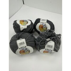 Four Seasons Yarn Pelle 100% Nylon Gray Lot Of 4 Suede Feel 50g Each